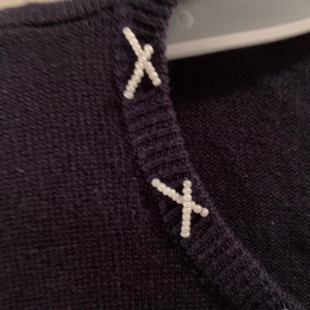 Karen Kane navy blue beaded sweater*HP* - Picture 7 of 12